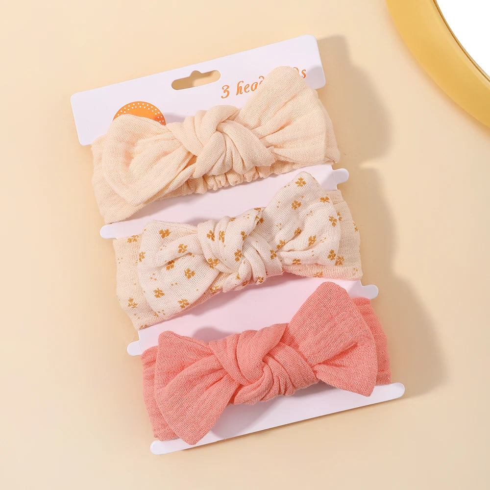 3Pcs Baby Girls Headband Set Bow Knot Head Wrap Bandage Kids Toddlers Headwear Hair Band Infant Baby Newborn Hair Accessories